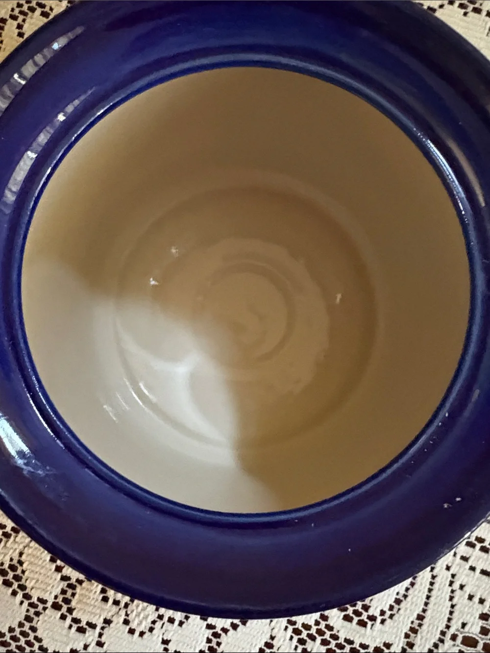 Polish Pottery Storage Jar - Blue and Gold Pattern